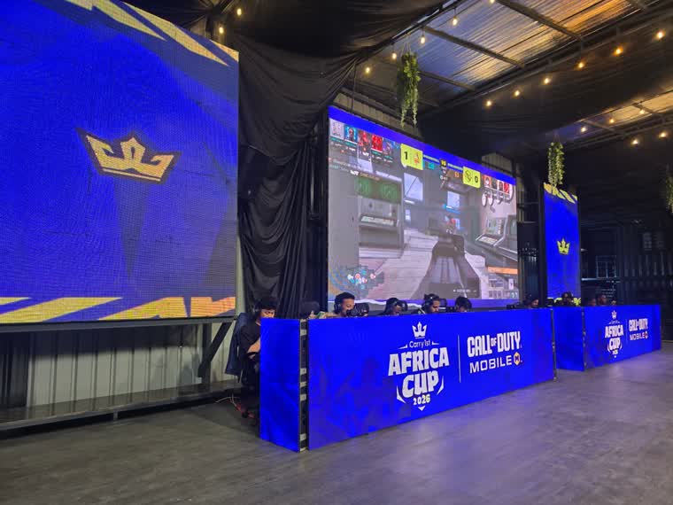 The Call of Duty Mobile Africa Cup stage and LED wall